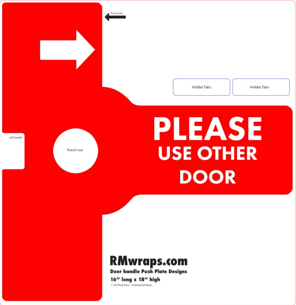PLEASE USE OTHER DOOR - Decorative Push Plate Wraps